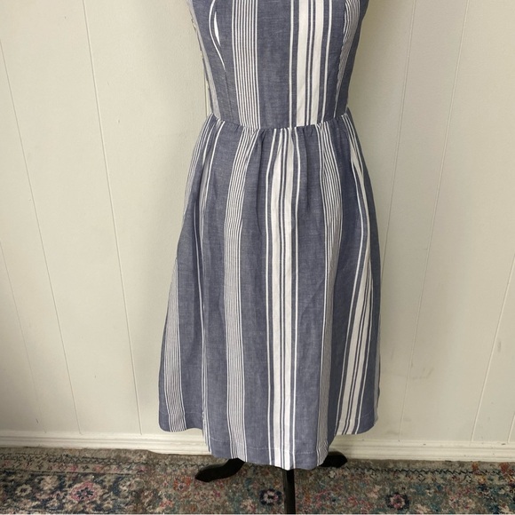 Abercrombie & Fitch Sundress Sz XS Square Neck Striped Blue Summer Beach Coastal - Picture 5 of 14